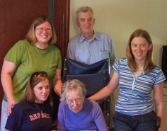 Elizabeth, Amy, Lyn, and Martha beside Great Grandma Turner