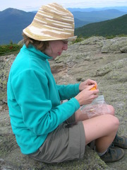 Jocelyn eating a snack